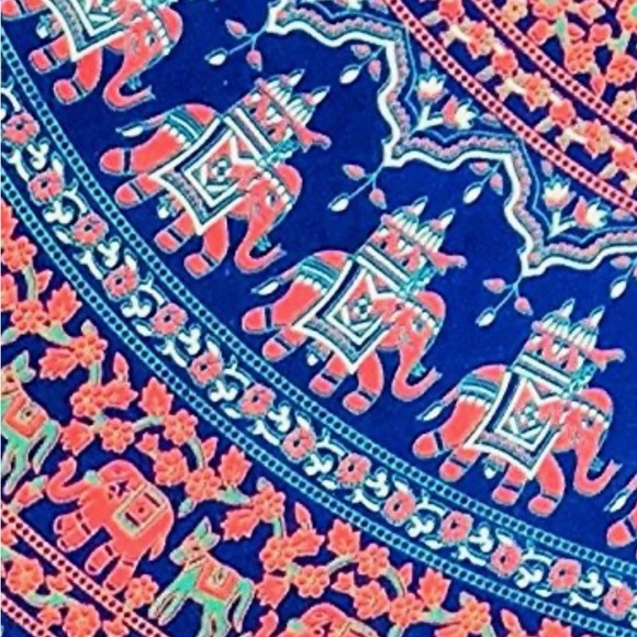 Elephant Meditation Medallion Mandala Tapestry, Bedspread, Throw Tie-dye - Picture 3 of 8